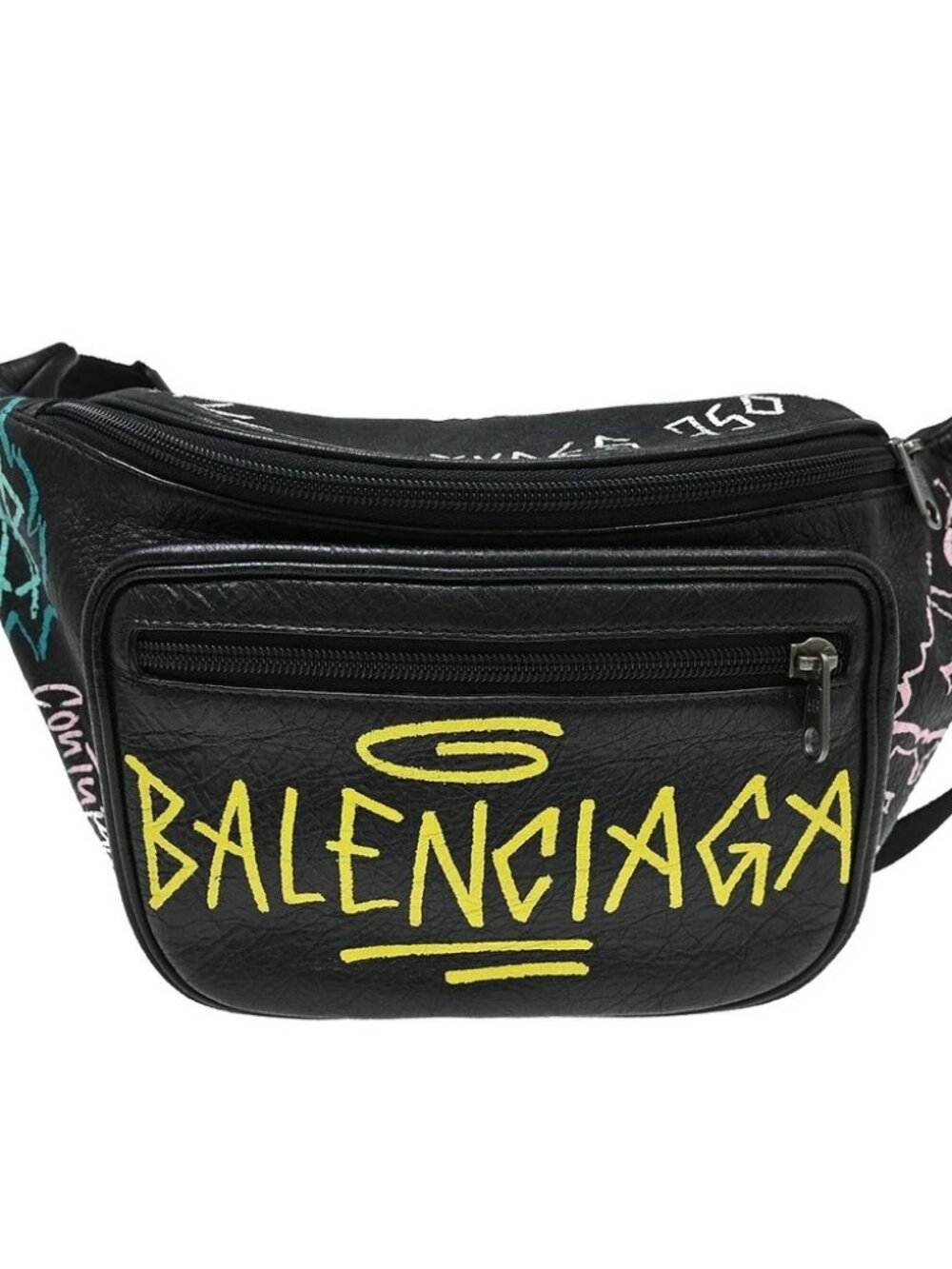 Balenciaga Black Explorer Graffiti Bum Bag
